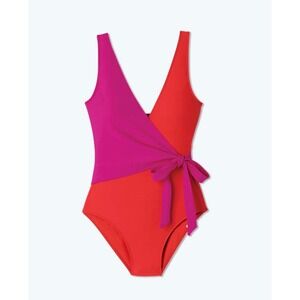 Summersalt Swimsuit The Perfect Wrap‎ 1 Piece Hibiscus & Grapefruit Sz 20 Resort